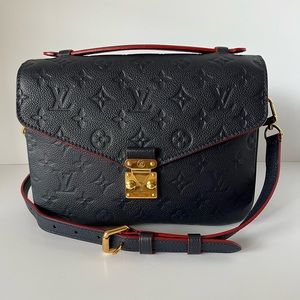 Louis Vuitton Pouchette Metis Empriente navy leather with red trim